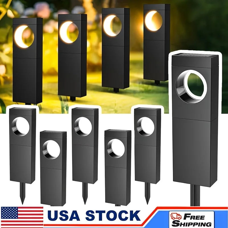 Solar Pathway Lights Outdoor Waterproof Bright Moon Auto On/Off Garden Light for Yard Patio Porch Lawn Outside Decor Lighting