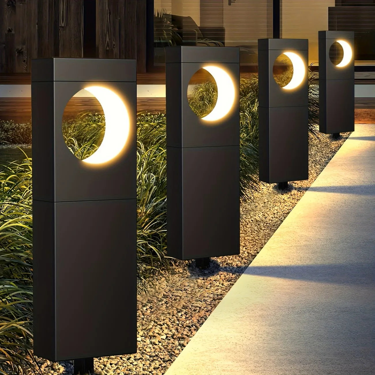 Solar Pathway Lights Outdoor Waterproof Bright Moon Auto On/Off Garden Light for Yard Patio Porch Lawn Outside Decor Lighting