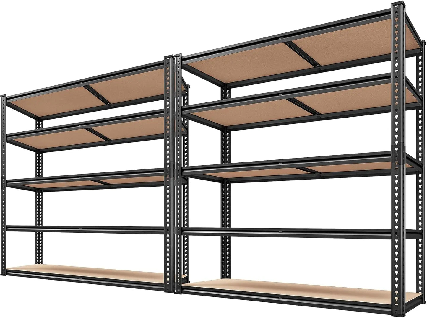 REIBII 2500LBS Garage Shelving 72''H Storage Shelves Heavy Duty Shelving 5 Tier Metal Shelves Garage Shelves Adjustable Shelvin