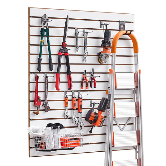 VEVOR 4 x 4 ft Slat Wall Paneling MDF Garage Slatwall with Modular Design Adjustable Panel for Tools Storage & Workshop Display