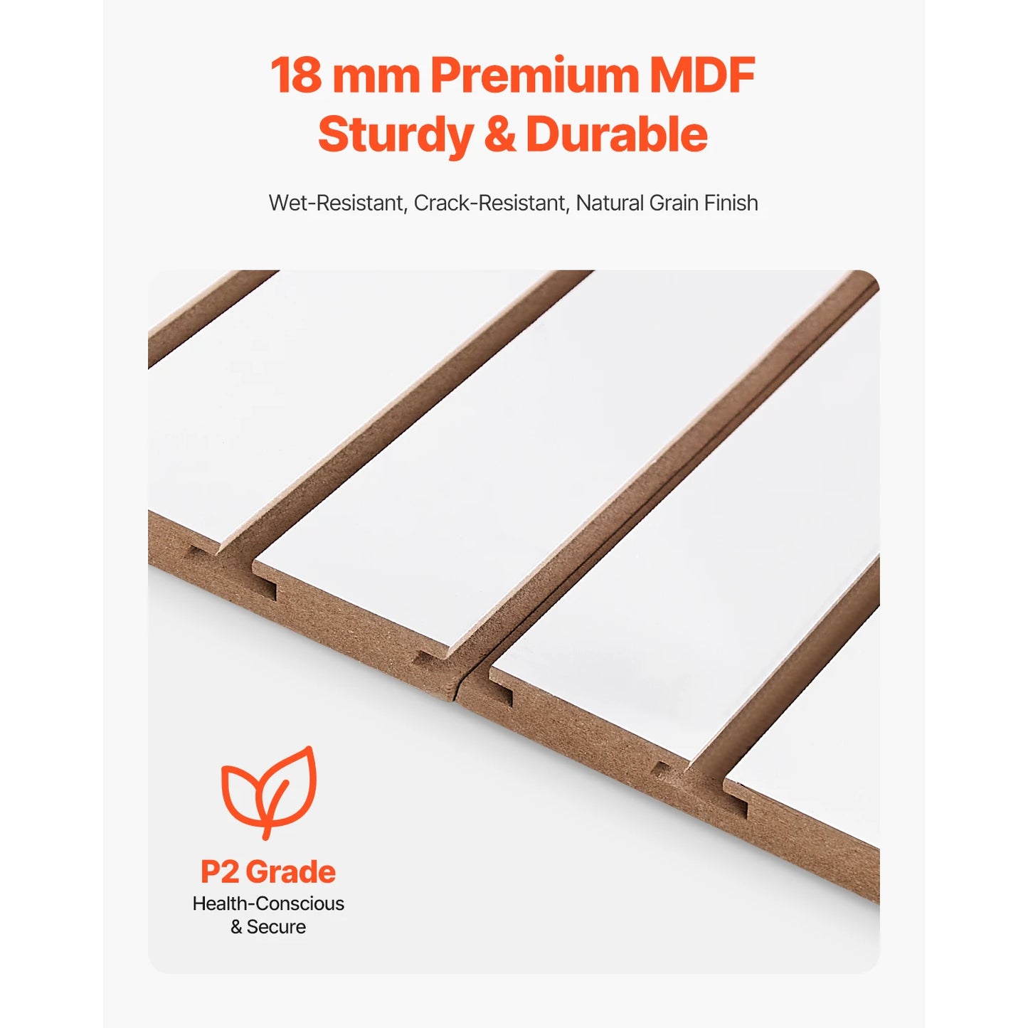 VEVOR 4 x 4 ft Slat Wall Paneling MDF Garage Slatwall with Modular Design Adjustable Panel for Tools Storage & Workshop Display