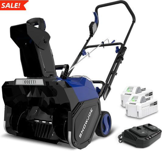 48V 18 Inch Cordless Electric Snow Blower Machine - Battery-Powered Single-Stage, Thrower with LED Light