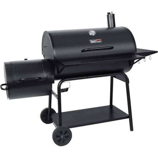Royal Gourmet CC2036F Barrel Charcoal Grill with Offset Smoker, Outdoor BBQ Grill with 1200 Sq. In. Grilling Area