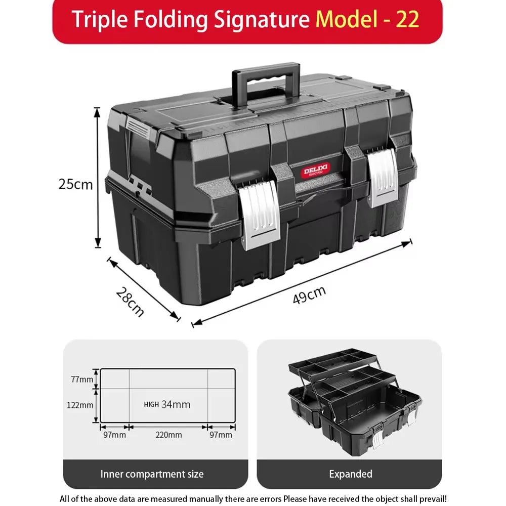 Multifunctional Tool Storage Box Plastic ABS Multiple Specifications with Handle Portable Tool Organizer Thickened