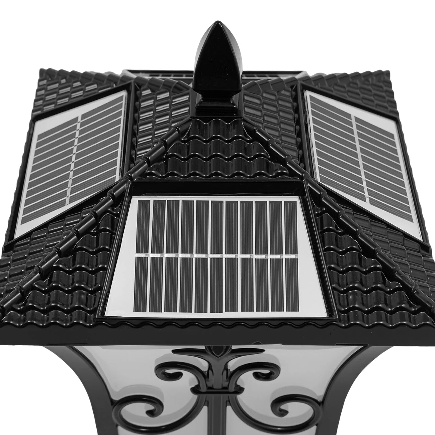 85-265V Outdoor Solar Post Light,Modern Post Light, Solar Powered & Electric Supply Garden Pillar Light with Remote Control