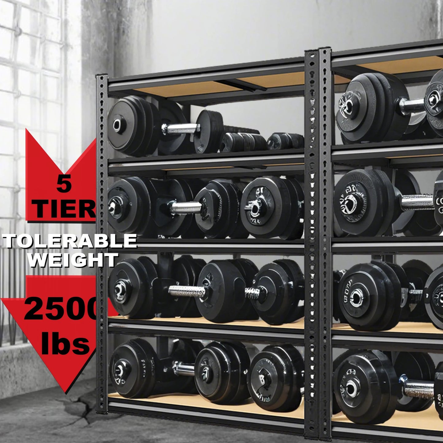 72"/60"H Garage Shelving Storage Shelves，2000LBS Capacity Heavy Duty Adjustable Storage Shelve For Closet