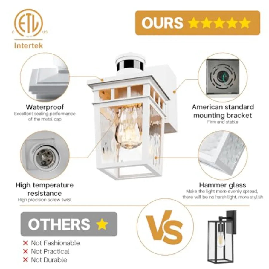 Porch Light Outdoor with GFCI Outlet - 3 Lighting Modes Exterior Light Fixture Dusk to Dawn Motion Sensor Wall Mount Outside Li