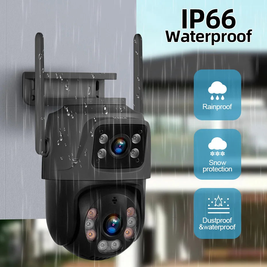 6MP HD WiFi IP Camera Outdoor Wireless Dual Lens PTZ Camera Onvif Home Security Surveillance CCTV Video Human Detect ICSEE APP