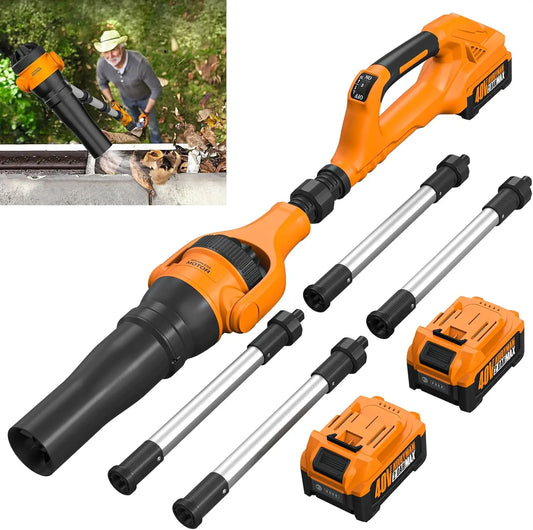 40V Cordless Leaf Blower with 580CFM/180MPH, Brushless Motor, 2 Batteries & Charger for Gutter Cleaning and Garden Use