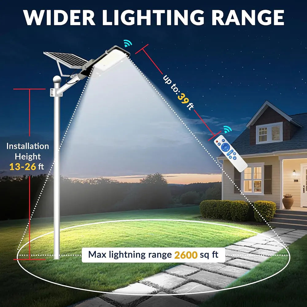 4 sets of outdoor waterproof solar lamps, 6000mAh solar street lamps, suitable for outdoor lighting from dusk to dawn